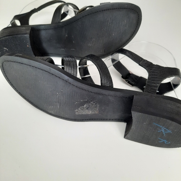 LITTLE BURGUNDY Black Strappy  Buckle Sandals - Picture 4 of 7